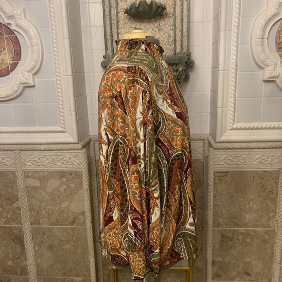 EST 1946. Sz 26w-28w. Elastic Neck/Wrist Pullover Stretch Tunic. Paisley. B44 - Picture 3 of 7
